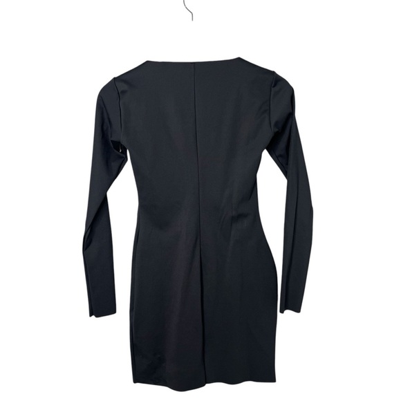 Skims Long Sleeve Slip Mini Dress Onyx Size Large Bodycon Square Neck - Picture 4 of 7